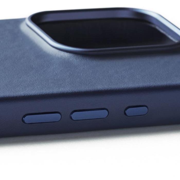 Mujjo - Mujjo iPhone 16 Pro Mobilskal MagSafe Läder - Blå