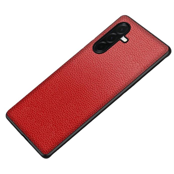 OEM - Mobilskal för Samsung Galaxy S26 Konstläder PC + TPU - Röd