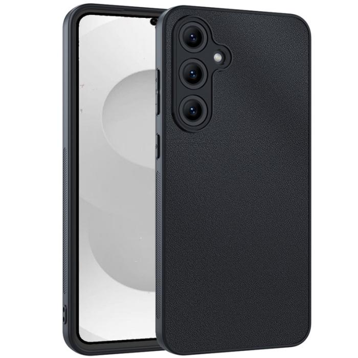 OEM - Mobilskal för Samsung Galaxy S26 Konstläder PC + TPU - Svart