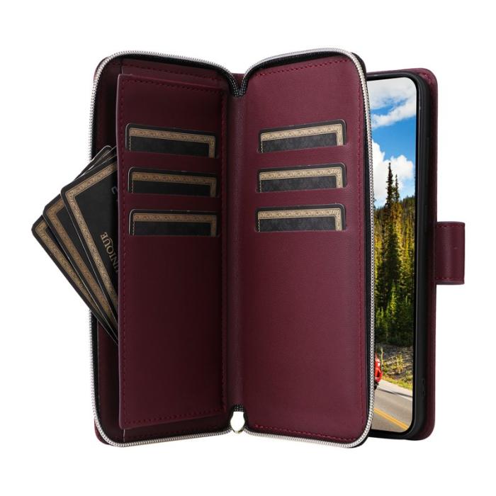 OEM - Mobilfodral för Samsung Galaxy S26 Plus 9 Kortfack - Vinröd