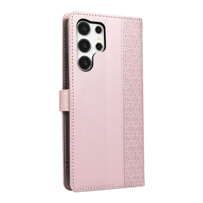 OEM - Mobilfodral för Samsung Galaxy S26 Ultra Konstläder med handledsrem - Roséguld