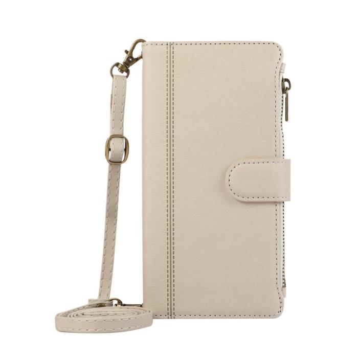 OEM - Mobilfodral för Samsung Galaxy S26 Ultra Konstläder med kortfack - Beige