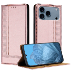 A-One Brand - iPhone 17 Pro Max Plånboksfodral L Shaped Grid Pattern - Roséguld
