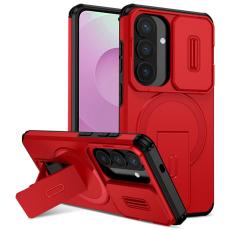 OEM - Mobilskal f&ouml;r Samsung Galaxy S26 Magnetiskt Kickstand PC + TPU - R&ouml;d