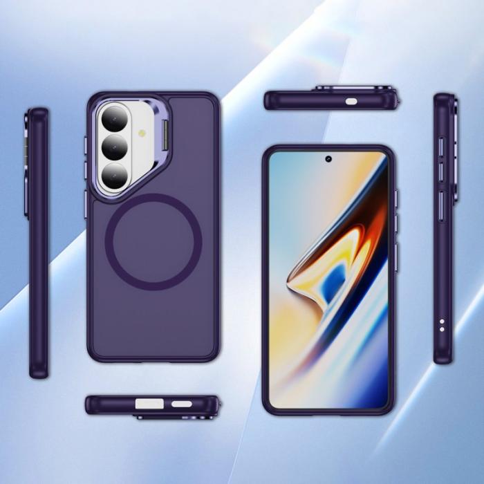 OEM - Mobilskal för Samsung Galaxy S26 Magnetiskt Kickstand PC + TPU - Mörklila