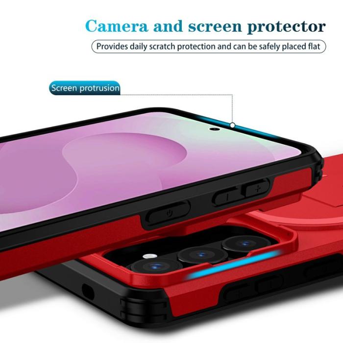 OEM - Mobilskal för Samsung Galaxy S26 Magnetiskt Kickstand PC + TPU - Röd