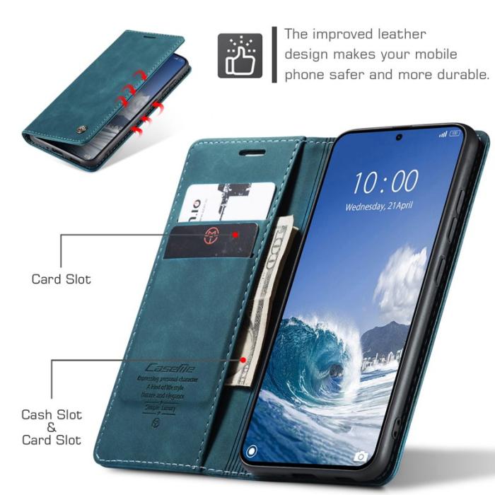 Caseme - CASEME 013 Plånboksfodral för Xiaomi 15 Pro KonstLäder - Blå