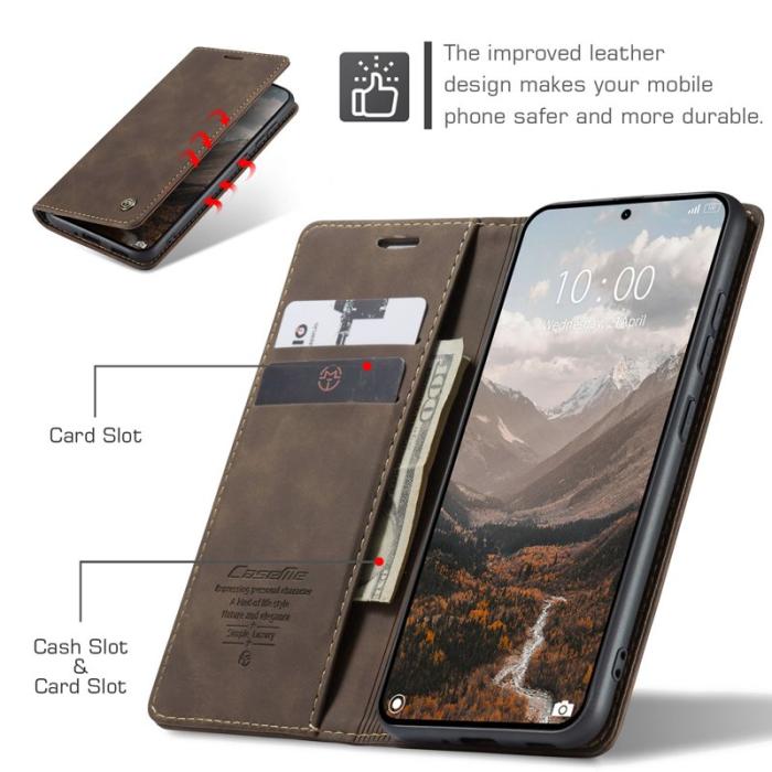 Caseme - CASEME 013 Plånboksfodral för Xiaomi 15 Pro - KonstLäder - Kaffe