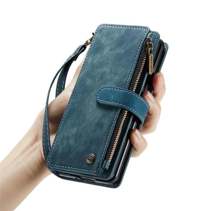 Caseme - CASEME Galaxy Z Fold 5 Plånboksfodral C30 Zipper - Blå