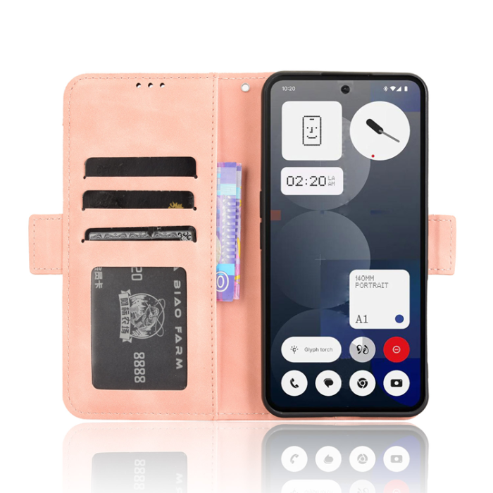 A-One Brand - Nothing Phone (3a) Pro Plånboksfodral Läder - Rosa