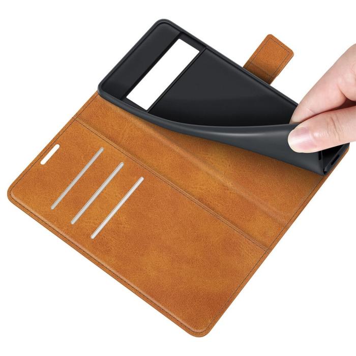 A-One Brand - Flip Folio Plånboksfodral till Google Pixel 6 Pro - Camel
