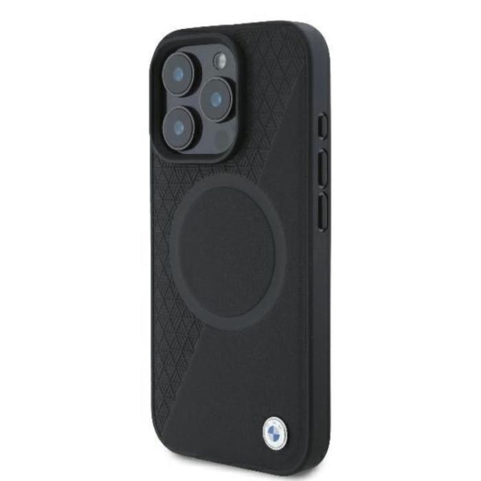 BMW - BMW iPhone 16 Pro Mobilskal MagSafe Sign Läder Half Textured Och Circle
