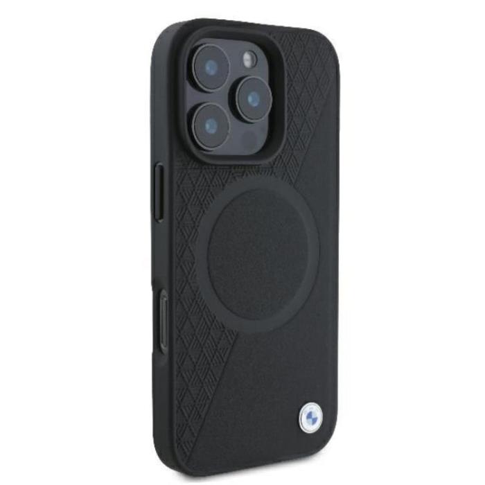 BMW - BMW iPhone 16 Pro Mobilskal MagSafe Sign Läder Half Textured Och Circle