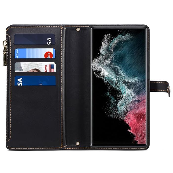 ESEBLE - ESEBLE Samsung Galaxy S24 Ultra Plånboksfodral Konstläder - Svart