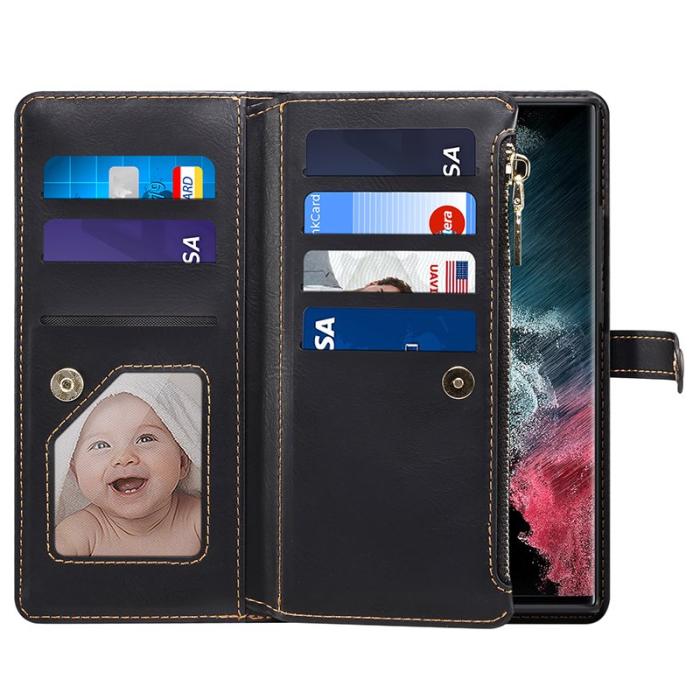 ESEBLE - ESEBLE Samsung Galaxy S24 Ultra Plånboksfodral Konstläder - Svart