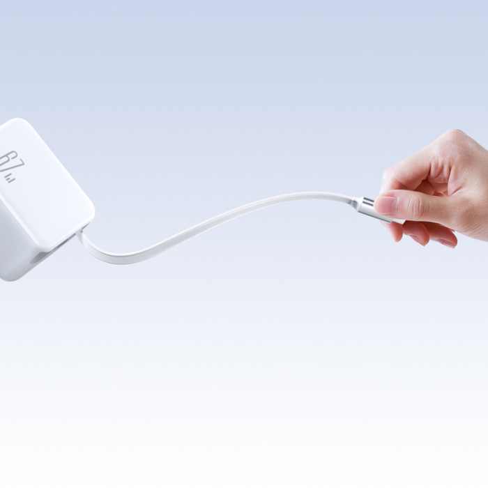 Joyroom - Joyroom Snabbladdare USB-C 67W med Retractable USB-C Kabel Vit