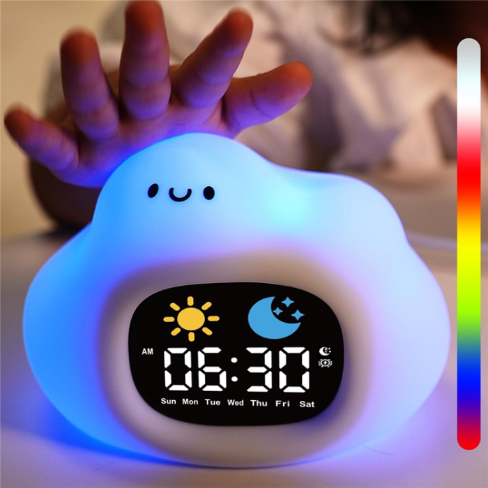 OEM - Väckarklocka med Nattlampa Cartoon Cloud Tappkontroll JL-820