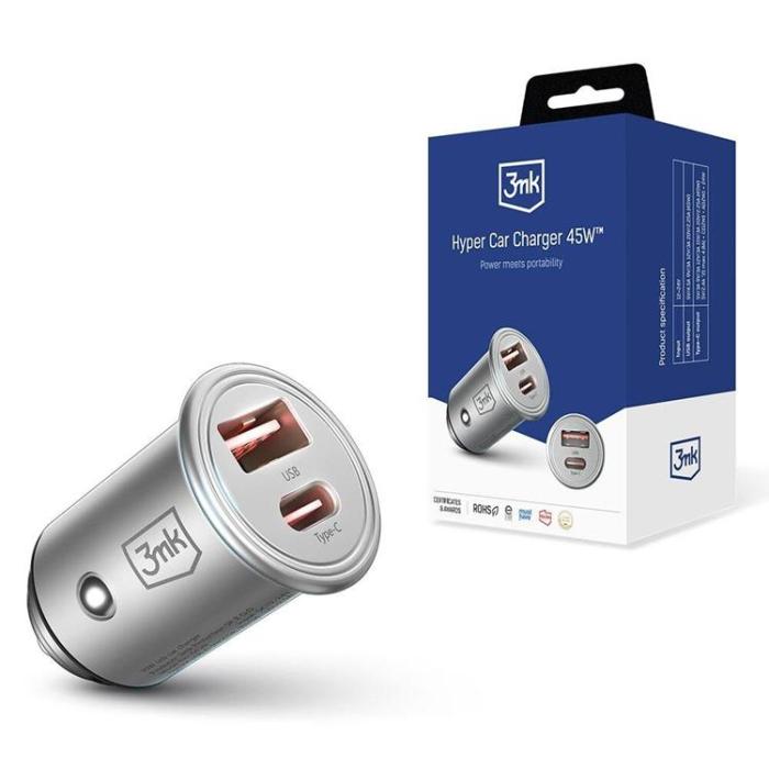 3MK - 3mk Hyper Billaddare 45W - Grå