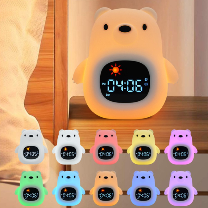 OEM - Väckarklocka med Nattlampa White Bear Tappkontroll JL-821