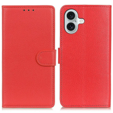 A-One Brand - iPhone 17 Plånboksfodral Litchi Texture - Röd