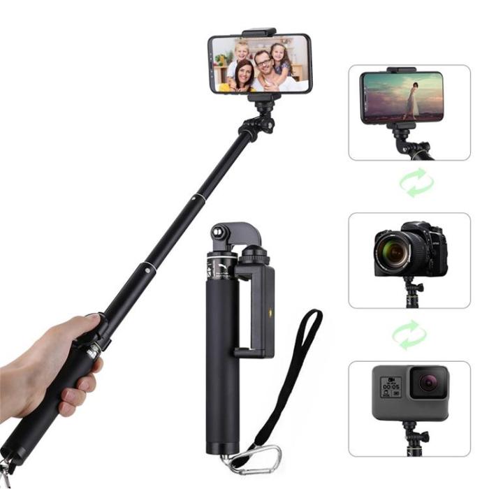 OEM - 5-delad Utdragbar Bluetooth-Selfiestick med Tripod H611 - Svart