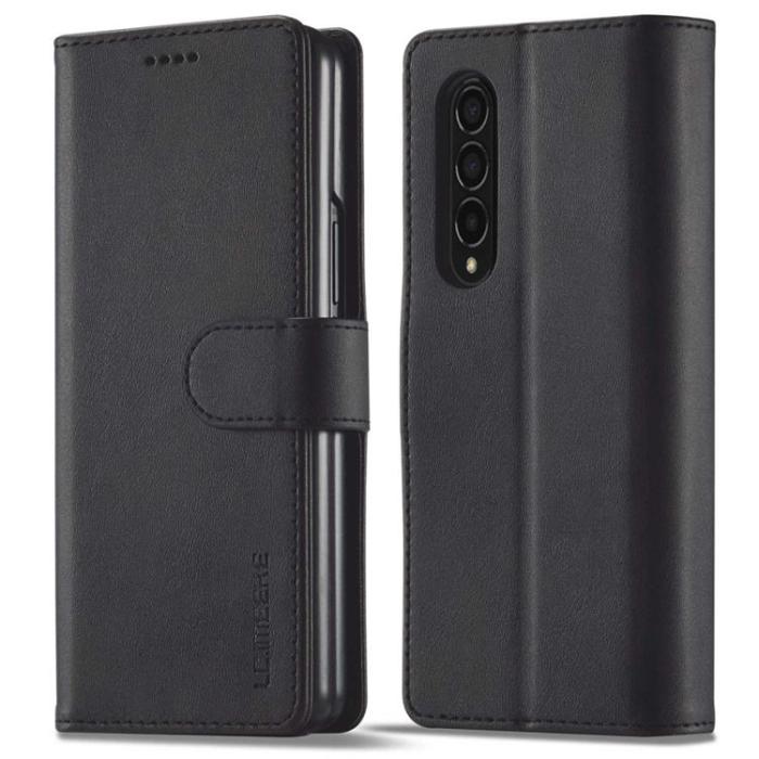 LC.imeeke - LC.IMEEKE Galaxy Z Fold 4 Plånboksfodral Shockproof Magnetic - Svart