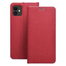 OEM - iPhone 16 Plus Plånboksfodral Luna Carbon - Röd