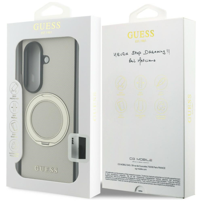 Guess - Guess Mobilskal För Galaxy Z Fold 8 Ultra MagSafe Ring Stand Grained Classic