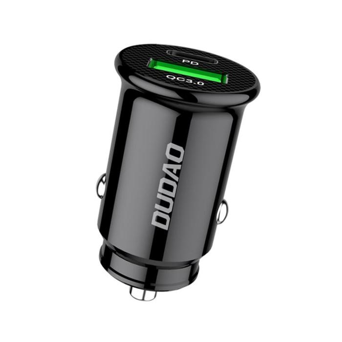 UTGATT1 - Dudao Fast USB-C PD / USB Billaddare QC3.0 3A - Svart