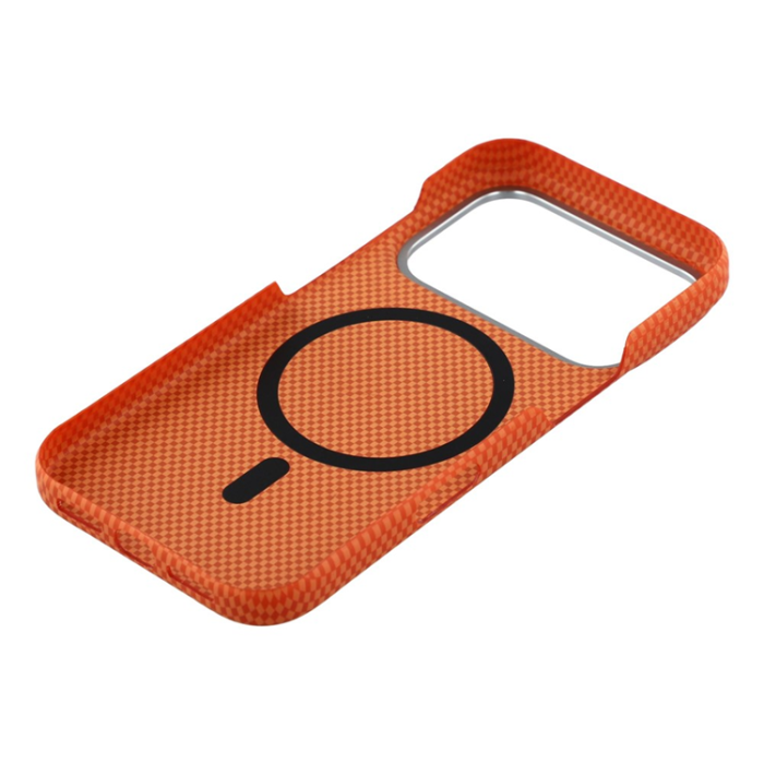 A-One Brand - iPhone 17 Pro Max Mobilskal MagSafe Carbon Fiber - Orange