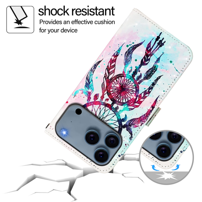 A-One Brand - iPhone 17 Pro Plånboksfodral Printing Pattern Med Strap