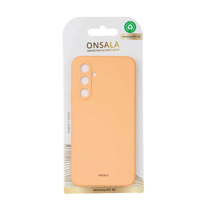 Onsala - Onsala Galaxy A55 5G Mobilskal Silikonkänsla - Apricot