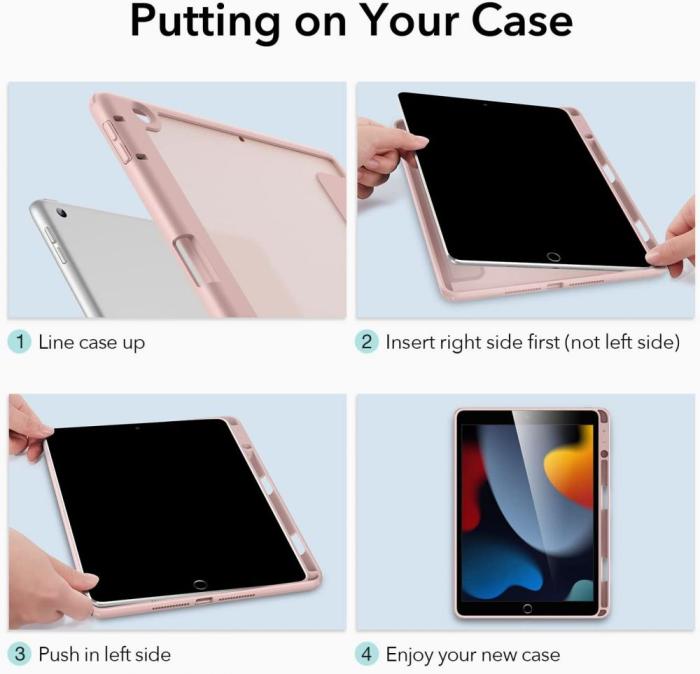UTGATT - ESR Rebound Hybrid Fodral iPad 10.2 2019 / 2020 / 2021 - Frosted Rosa