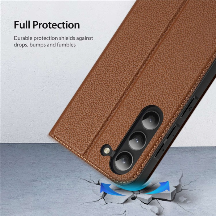 Dux Ducis - Dux Ducis Galaxy S23 Plånboksfodral Skin X2 Magnetic - Brun