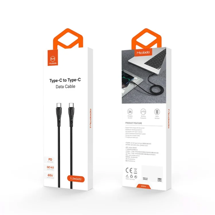 MCDODO - MCDODO USB-C - USB-C Kabel 0.2M Fast - Svart