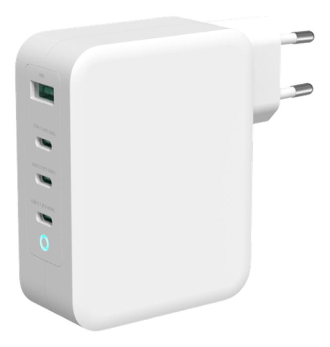 UTGATT1 - Deltaco Power Väggladdare USB-A Till 3x USB-C 130 W - Vit