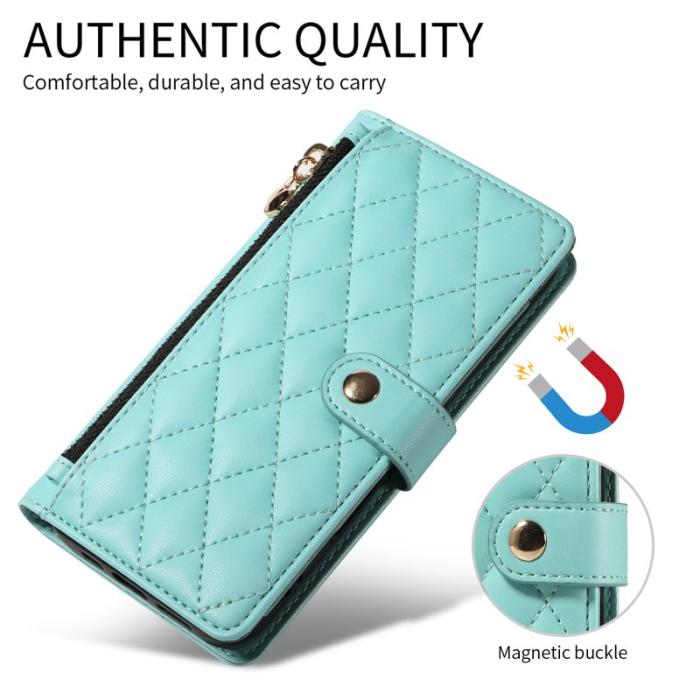 OEM - Rhombus Samsung Galaxy S26 Ultra Fodral Äkta Läder - Ljusgrön