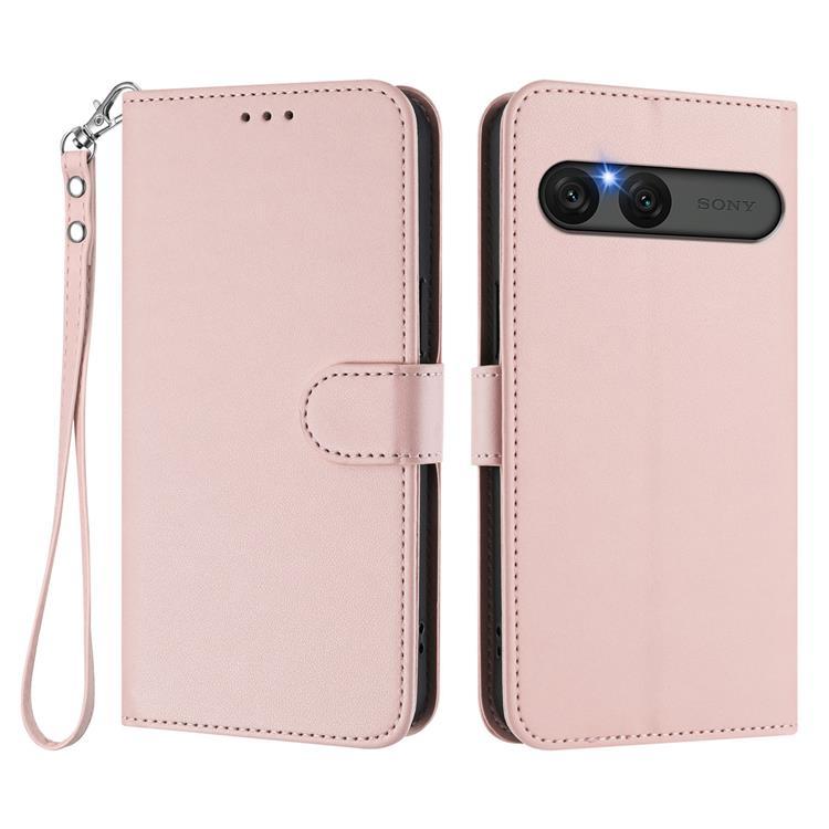Sony Xperia 10 VII Konstläder Plånboksfodral Med Handledsrem - Rosa | 2353 | AlltMobil