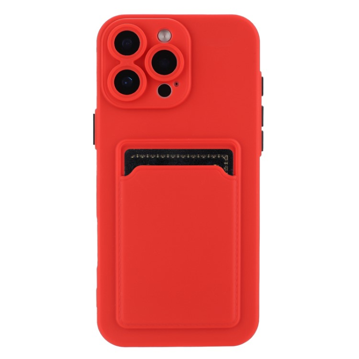 A-One Brand - iPhone 16 Pro Max Mobilskal Korthållare TPU - Röd