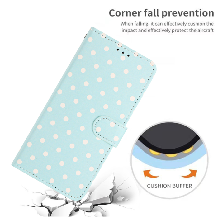 A-One Brand - OnePlus 15 5G Plånboksfodral Polka Dot Pattern Läder - Blå