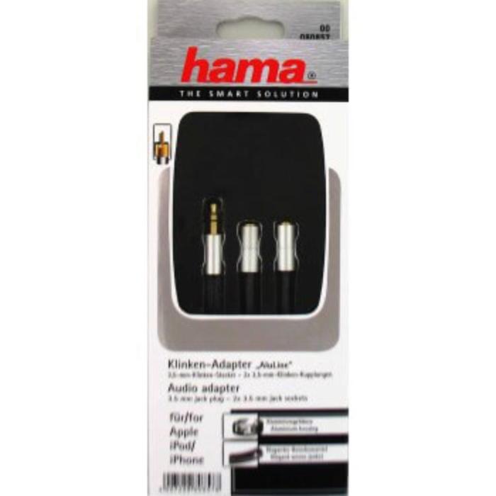 UTGATT1 - Hama Mobil Hörlursförgr. 3,5mm - 2x3,5mm Aluline