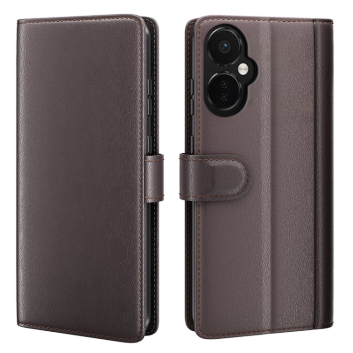 A-One Brand - OnePlus Nord CE 3 Lite 5G Plånboksfodral Äkta Läder - Brun
