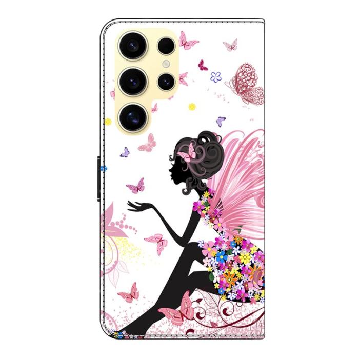 OEM - Samsung Galaxy S26 Ultra Plånboksfodral Ställbart Mönstertryck Konstläder Fjäril