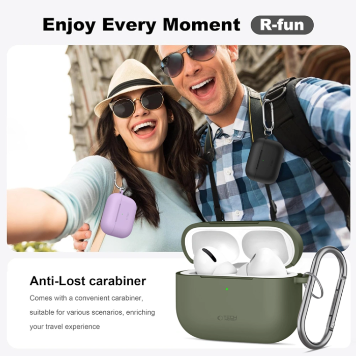 Tech-Protect - Tech-Protect Apple Airpods Pro 3 Skal Silikon Hook - Lavender