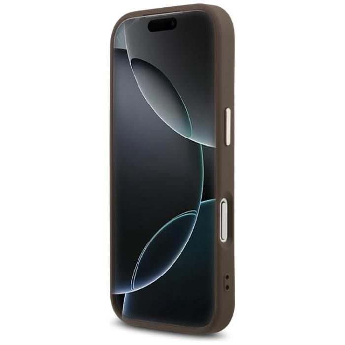 Guess - Guess iPhone 17 Pro Mobilskal MagSafe 4G Triangle Logo - Brun Guld