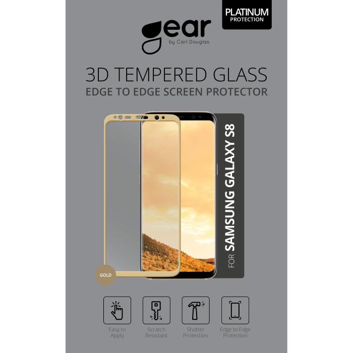 UTGATT1 - GEAR Härdat Glas 3D Full Cover Samsung S8 - Guld