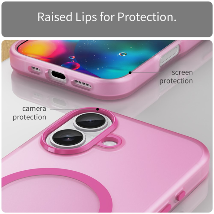 A-One Brand - iPhone 17 Mobilskal MagSafe Slim Matte Translucent - Rosa