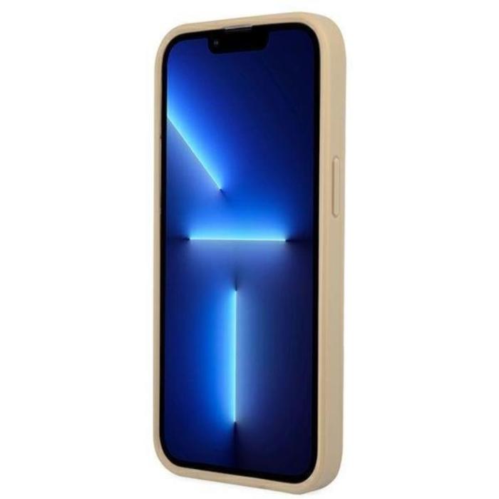 Guess - Guess iPhone 13 Mini Skal Saffiano Triangle Logo - Beige