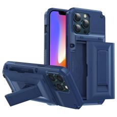 OEM - iPhone 13 Pro Skal Korthållare Built-in Kickstand - Blå