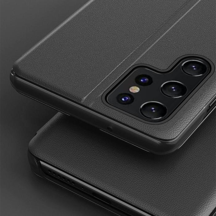 OEM - Galaxy S24 Ultra Fodral Eco Läder View - Svart